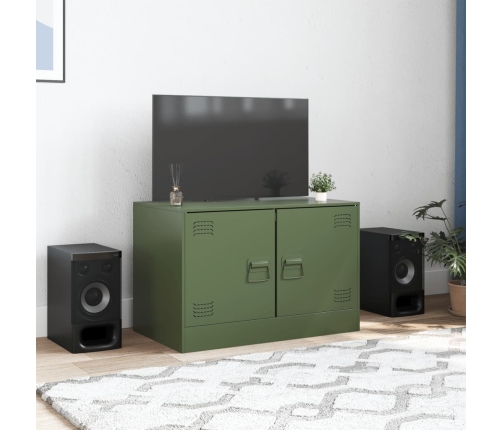 Mueble para TV de acero verde oliva 67x39x44 cm