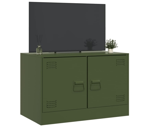 Mueble para TV de acero verde oliva 67x39x44 cm