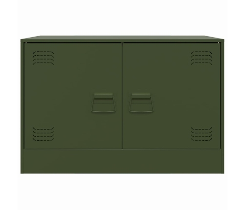 Mueble para TV de acero verde oliva 67x39x44 cm