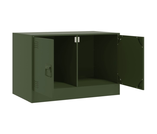 Mueble para TV de acero verde oliva 67x39x44 cm