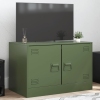 Mueble para TV de acero verde oliva 67x39x44 cm