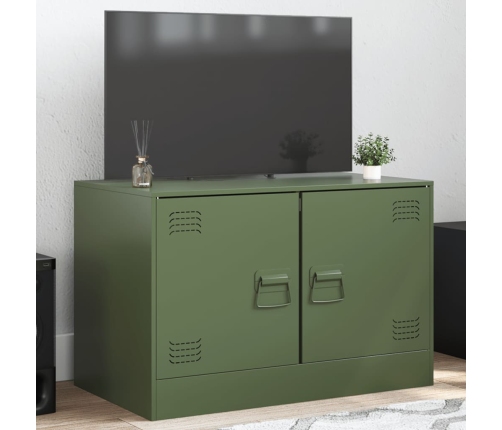 Mueble para TV de acero verde oliva 67x39x44 cm