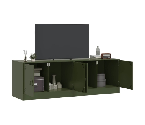 Muebles para TV 2 unidades acero verde oliva 67x39x44 cm