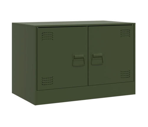 Muebles para TV 2 unidades acero verde oliva 67x39x44 cm