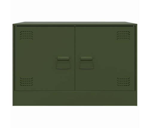 Muebles para TV 2 unidades acero verde oliva 67x39x44 cm