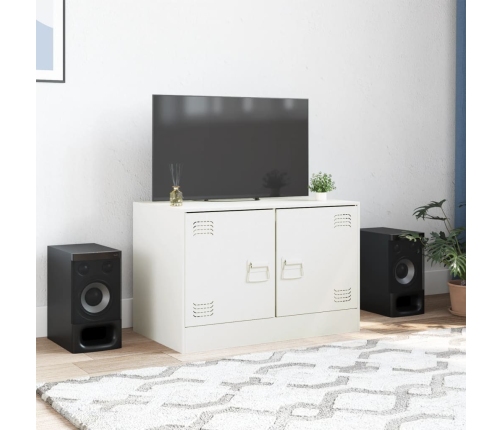 vidaXL Mueble para TV de acero blanco 67x39x44 cm