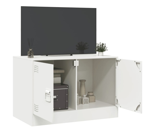 vidaXL Mueble para TV de acero blanco 67x39x44 cm