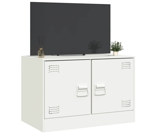 vidaXL Mueble para TV de acero blanco 67x39x44 cm