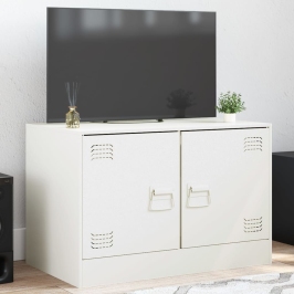 Mueble para TV de acero blanco 67x39x44 cm