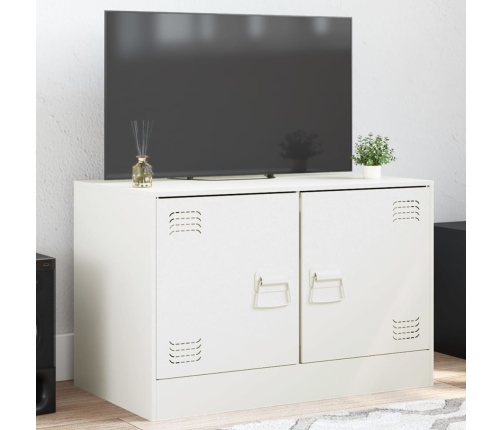 vidaXL Mueble para TV de acero blanco 67x39x44 cm