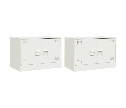 Muebles para TV 2 unidades acero blanco 67x39x44 cm