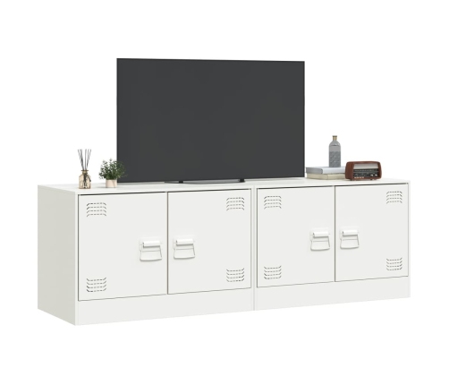 Muebles para TV 2 unidades acero blanco 67x39x44 cm