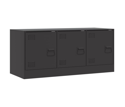 Mueble para TV de acero negro 99x39x44 cm