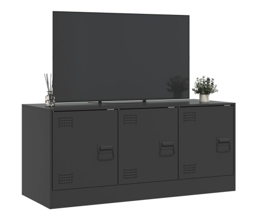 Mueble para TV de acero negro 99x39x44 cm