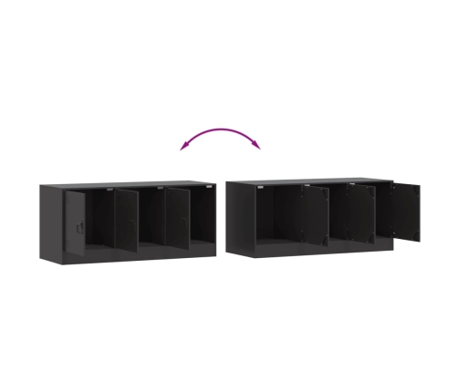 Mueble para TV de acero negro 99x39x44 cm