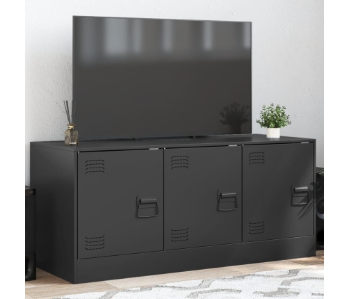 Mueble para TV de acero negro 99x39x44 cm