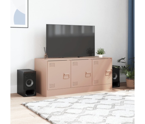 Mueble para TV de acero rosa 99x39x44 cm