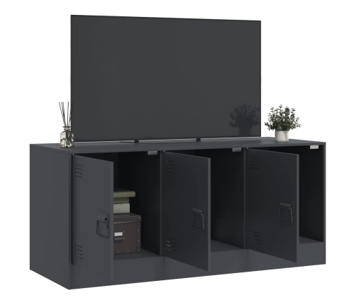 Mueble para TV de acero gris antracita 99x39x44 cm