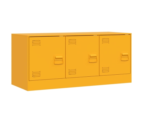 Mueble para TV de acero amarillo mostaza 99x39x44 cm