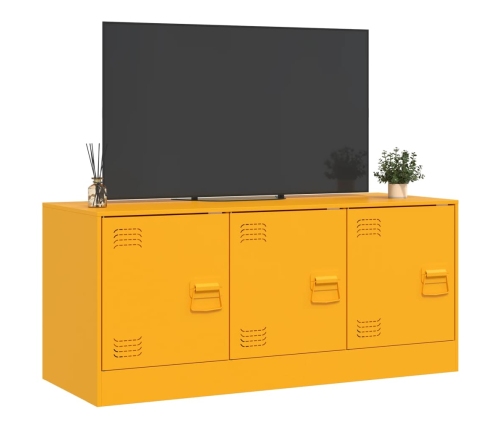 Mueble para TV de acero amarillo mostaza 99x39x44 cm