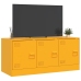 Mueble para TV de acero amarillo mostaza 99x39x44 cm