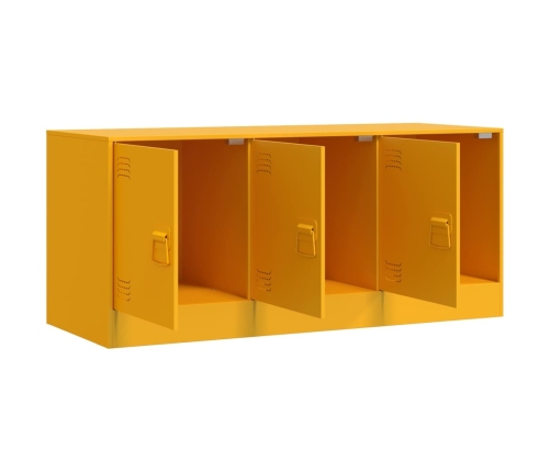 Mueble para TV de acero amarillo mostaza 99x39x44 cm