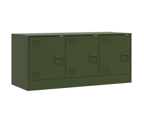 Mueble de TV de acero verde oliva 99x39x44 cm