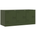 Mueble de TV de acero verde oliva 99x39x44 cm