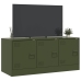 Mueble de TV de acero verde oliva 99x39x44 cm