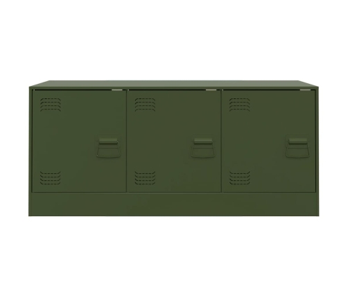 Mueble de TV de acero verde oliva 99x39x44 cm