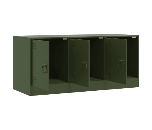 Mueble de TV de acero verde oliva 99x39x44 cm