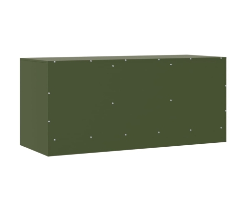 Mueble de TV de acero verde oliva 99x39x44 cm