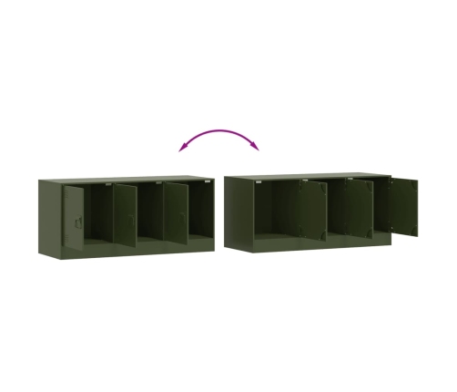 Mueble de TV de acero verde oliva 99x39x44 cm