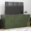 Mueble de TV de acero verde oliva 99x39x44 cm