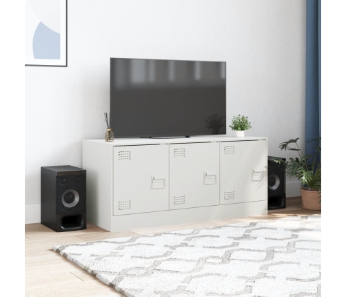 Mueble para TV de acero blanco 99x39x44 cm