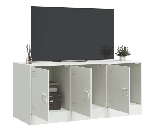 Mueble para TV de acero blanco 99x39x44 cm