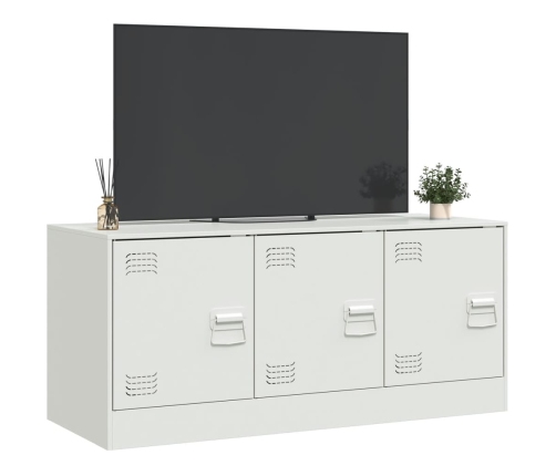 Mueble para TV de acero blanco 99x39x44 cm