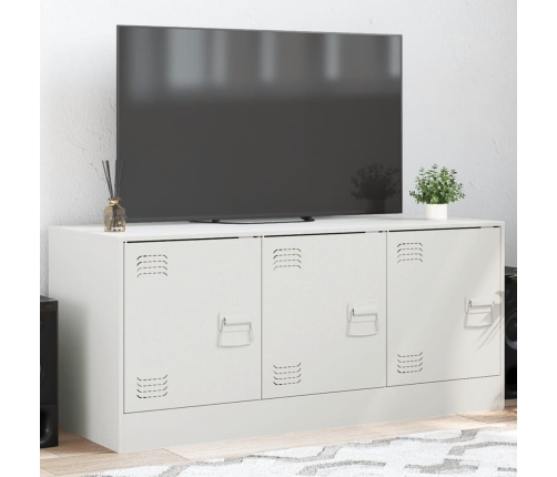 Mueble para TV de acero blanco 99x39x44 cm