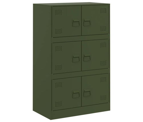 Aparador de acero verde oliva 67x39x107 cm