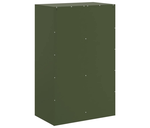 Aparador de acero verde oliva 67x39x107 cm