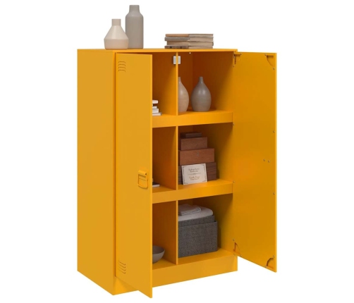 Aparador de acero amarillo mostaza 67x39x107 cm