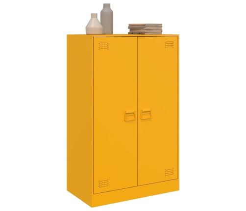 Aparador de acero amarillo mostaza 67x39x107 cm