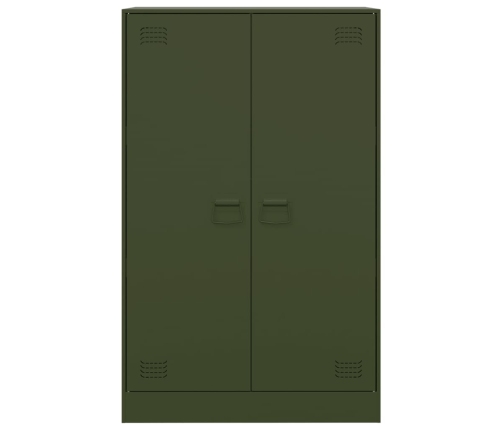 Aparador de acero verde oliva 67x39x107 cm