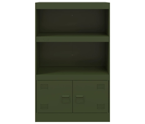 Aparador de acero verde oliva 67x39x107 cm