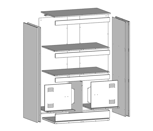 Aparador de acero blanco 67x39x107 cm