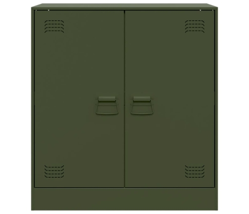 Aparador de acero verde oliva 67x39x73 cm