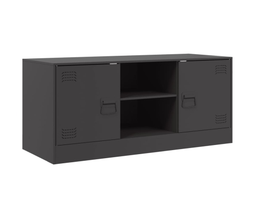 Mueble para TV de acero negro 99x39x44 cm