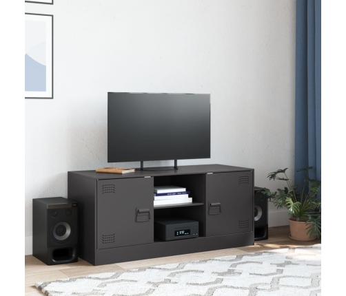 Mueble para TV de acero negro 99x39x44 cm