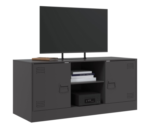 Mueble para TV de acero negro 99x39x44 cm