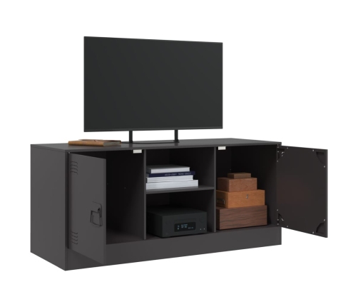 Mueble para TV de acero negro 99x39x44 cm